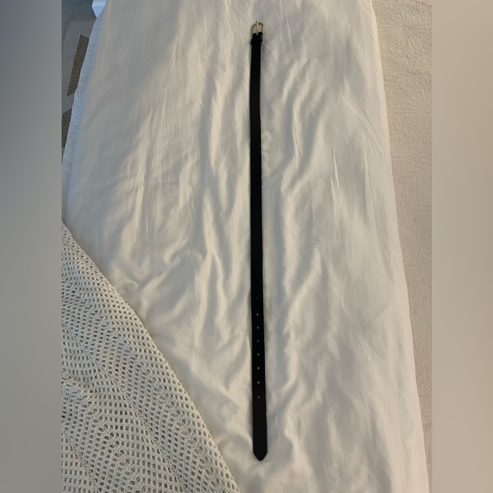Thrifted black belt with gold buckle